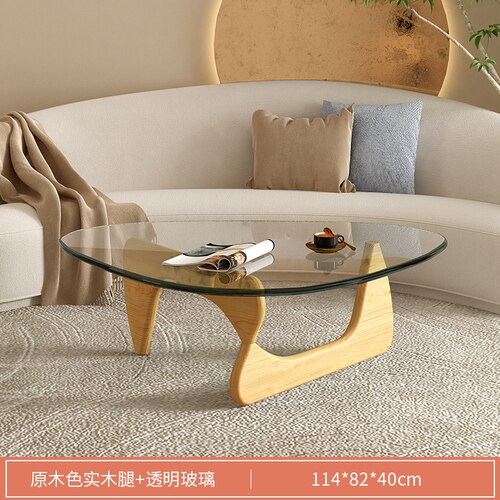 Luxury Modern Coffee Table Black Glass Sofa Coffee Table Transparent Minimalist Sofa Design Mesa De Centro De Sala Furniture
