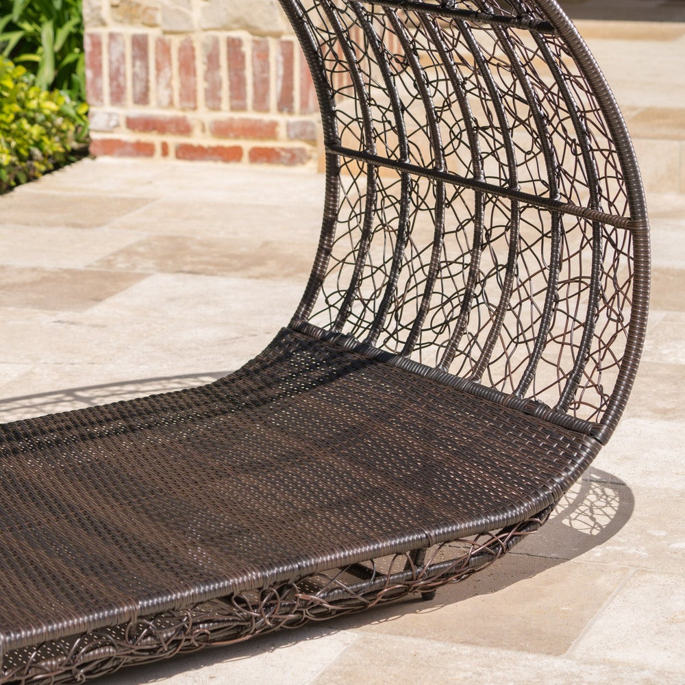 Outdoor Daybed with Cushions Patio Sets Wicker Rattan Sofa Garden Furniture 53.25 inches high x 91.25 inches wide x 35.75 inches