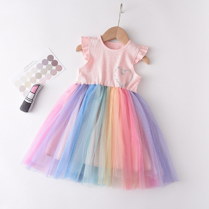Menoea Baby Girl Cute Costume Fall 2022 Children Mesh Cotton Dress with Long Puff Sleeve Princess Dresses Winter Dress for Girls