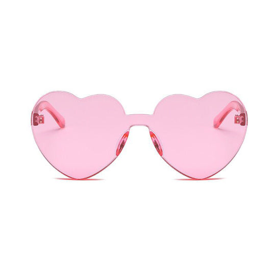 Chinatown Case 3 Wang Qiangbao European and American Heart-Shaped One-Piece Sunglasses Jelly Color Heart-Shaped Glasses Women's Heart-Shaped Sunglasses