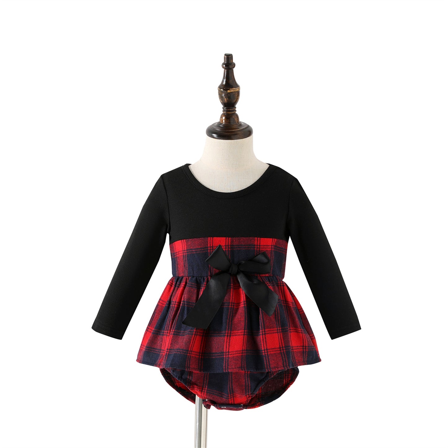 PatPat Family Matching Contrast Plaid Long-sleeve Dresses and T-shirts Sets