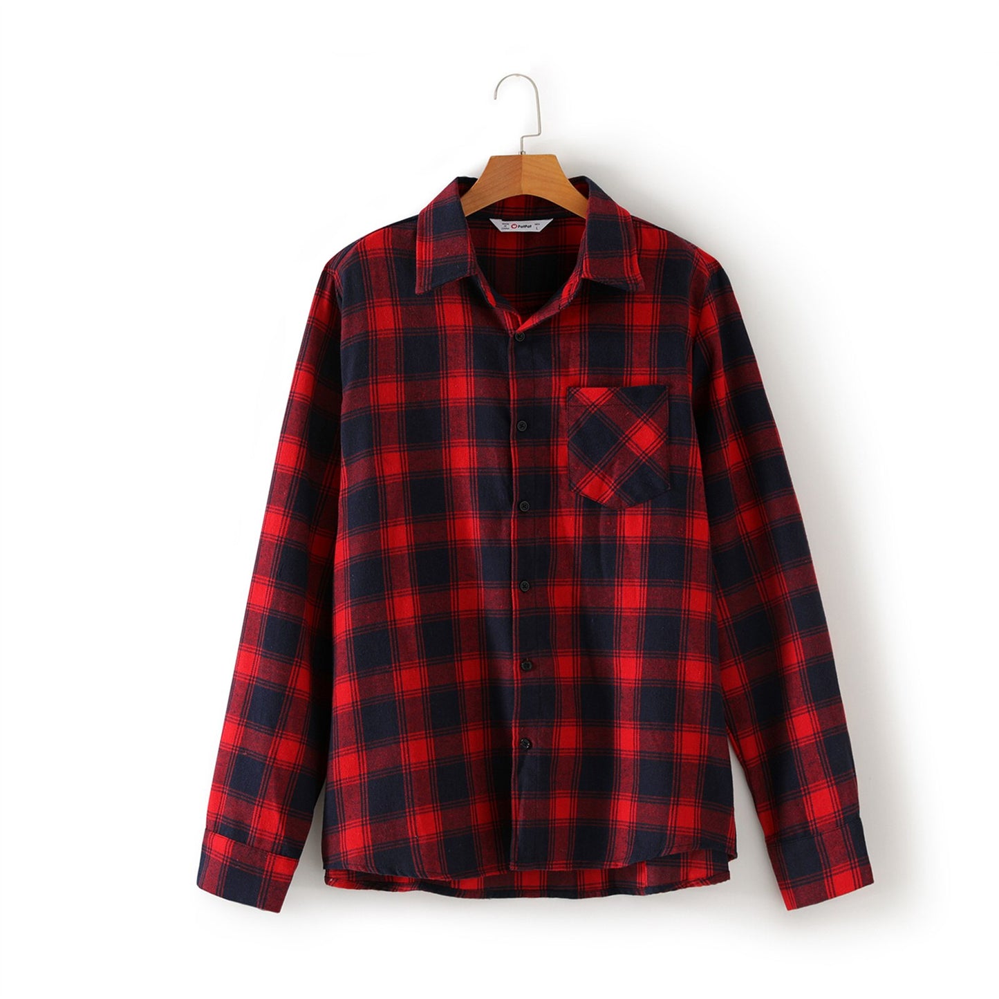 PatPat Family Matching Contrast Plaid Long-sleeve Dresses and T-shirts Sets