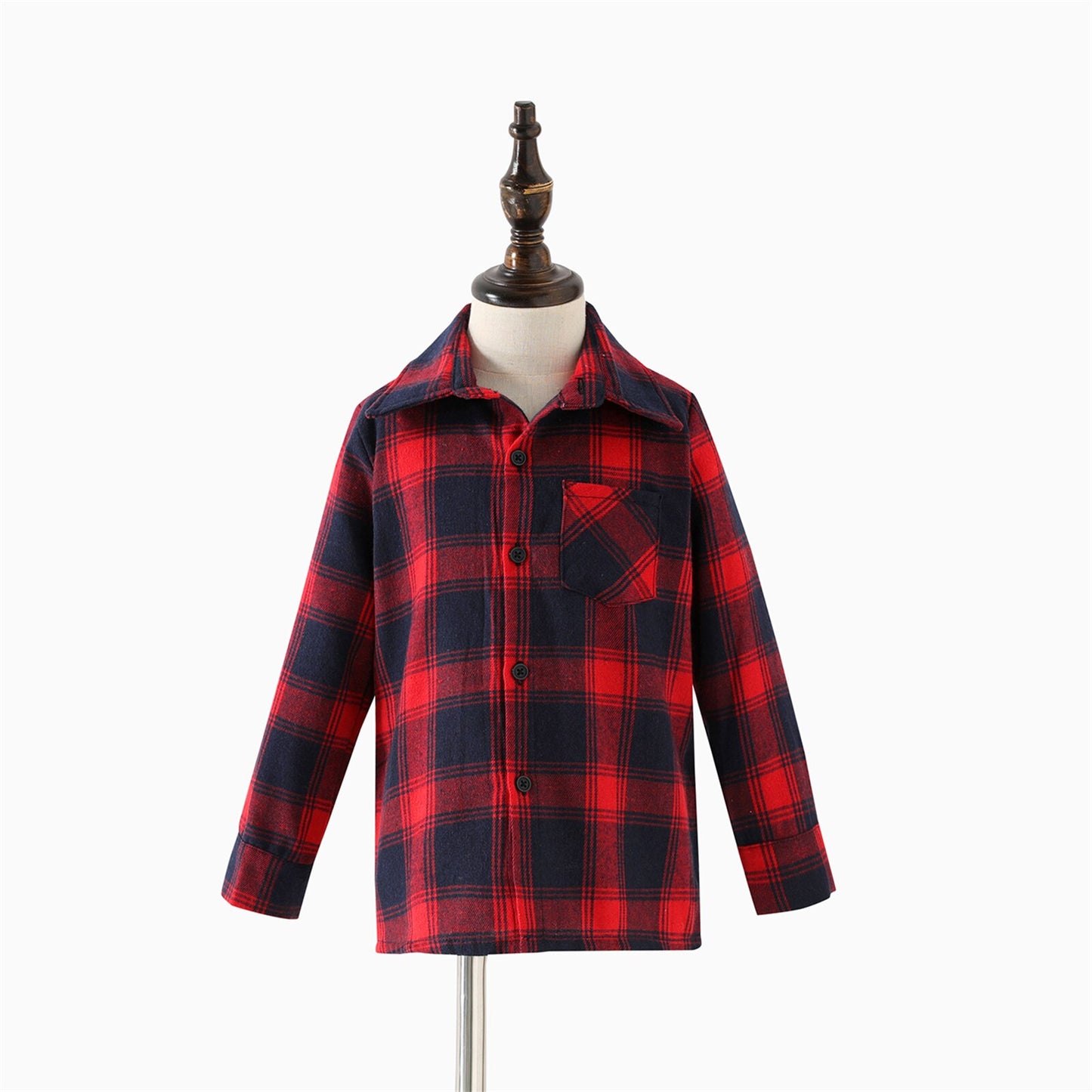 PatPat Family Matching Contrast Plaid Long-sleeve Dresses and T-shirts Sets