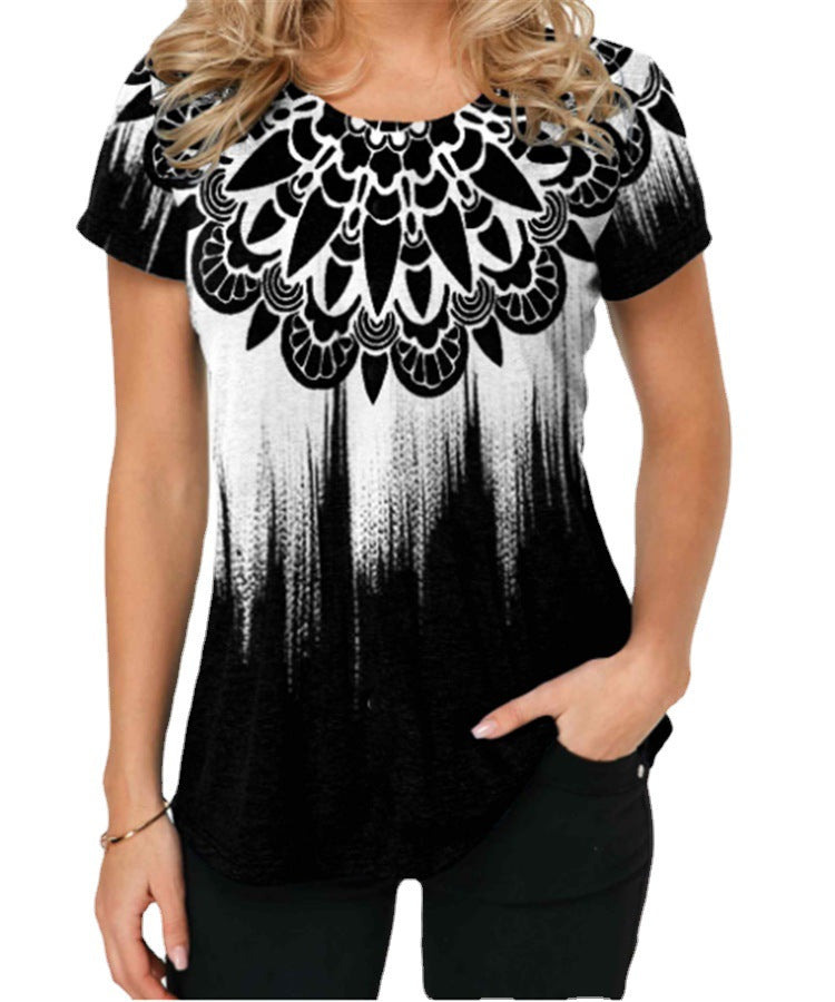 Printed Large Women's Fashion T-shirt